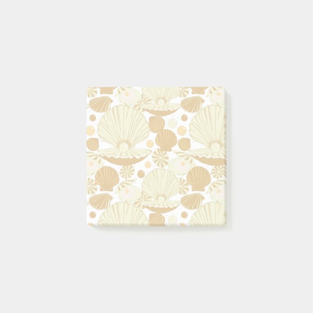 Beach Seashells Beige and White Post-it Block (Framsida)