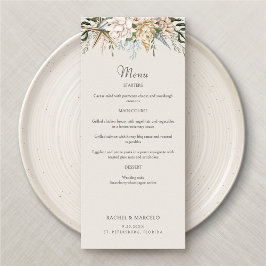 Beach Seashells Blommigt Bröllop Menu