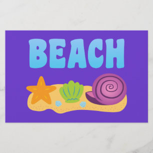 Beach Seashells Brevpapper