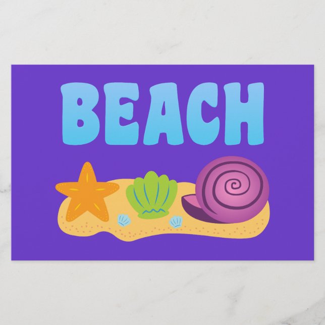 Beach Seashells Brevpapper (Framsida)