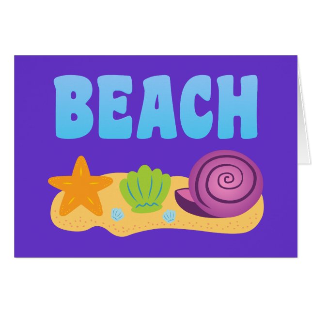 Beach Seashells Hälsningskort (Framsidan Horizontal)