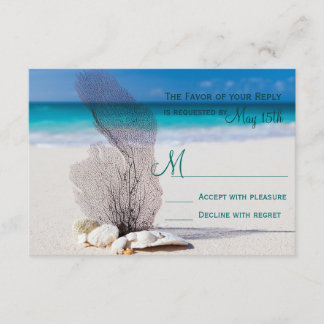 Beach Seashells Sand Destination Wedding OSA Kort