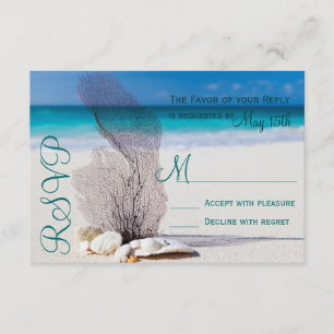 Beach Seashells Sand Destination Wedding OSA Kort