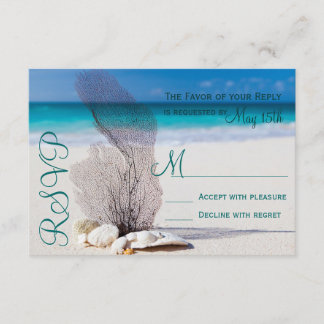 Beach Seashells Sand Destination Wedding OSA Kort