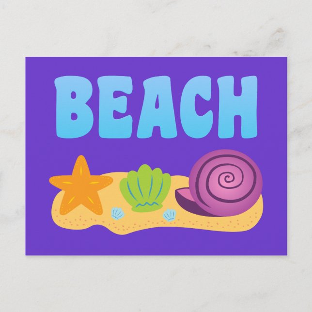 Beach Seashells Vykort (Framsida)