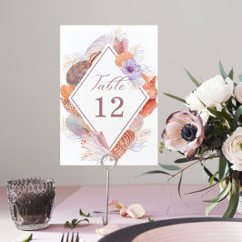 Beach Seashells Watercolor Coastal Chic Bröllop Bordsnummer