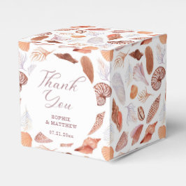 Beach Seashells Watercolor Coastal Chic Bröllop Presentaskar