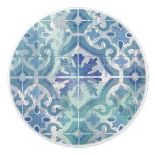 Beach Seaside Cottage Aqua Blue Tile Rustic Wood Knopp