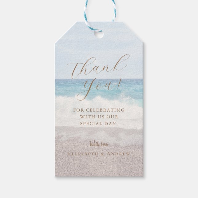 Beach Seaside/Oceanside Wedding  Presentetikett (Framsidan)