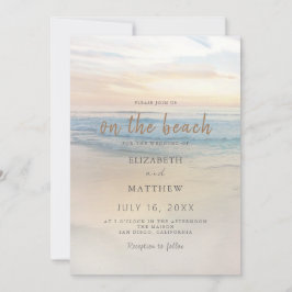Beach Seaside Sunset Wedding bjudande Inbjudningar