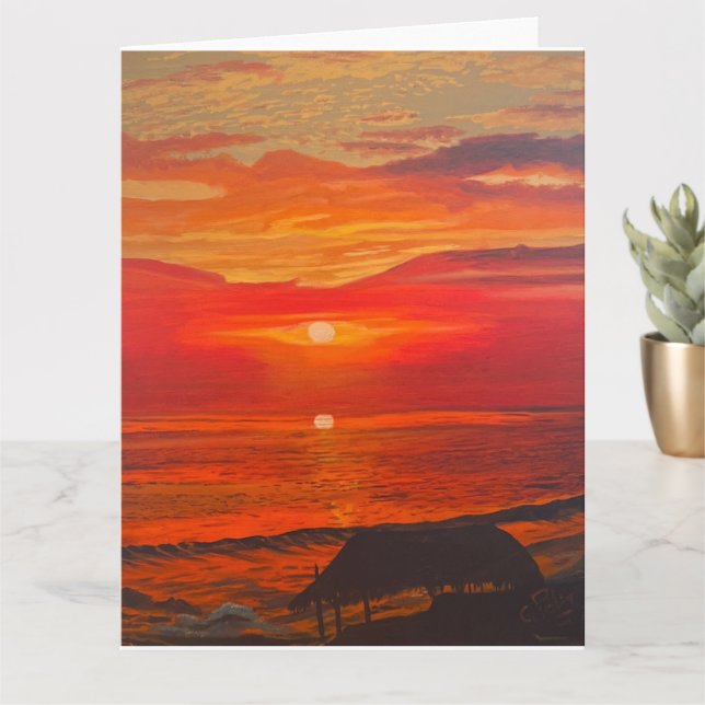 Beach Shack, original av Gary Poling Kort (Liten växt)