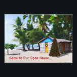 Beach Shack under Handflatan vid jul Inbjudningar<br><div class="desc">Jul med en tvist...   tropiska teman helgdag för oss som lever i varmare klimat och inte träffar snö personligen för helgdagarna. Jul är en anda,  inte en temperatur!</div>