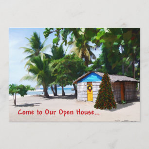Beach Shack under Handflatan vid jul Inbjudningar