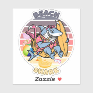 Beach Shark Äventyr Klistermärken