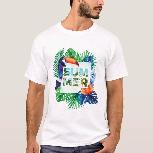 Beach Shirt Handflatan Träd Beach, sommar T (Framsida)