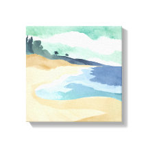 Beach Shore | Vattenfärg blå