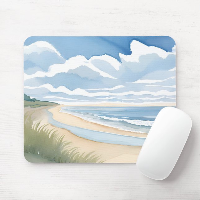Beach Shore Walk | Coastal Ocean Watercolor Musmatta (Med mus)