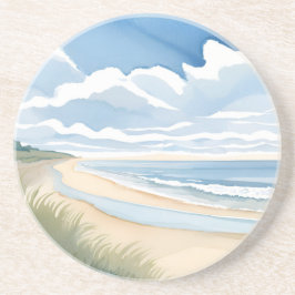 Beach Shore Walk | Coastal Ocean Watercolor Underlägg