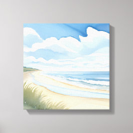 Beach Shore Walk | Kusthavets vattenfärg Canvastryck