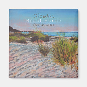 Beach Shoreline Coastal Vacation House Magnet
