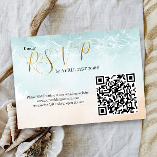 Beach Shoreline Destinations Wedding QR-kod OSA Kort