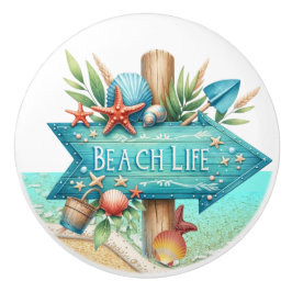 Beach Sign Ceramic Knob Knopp