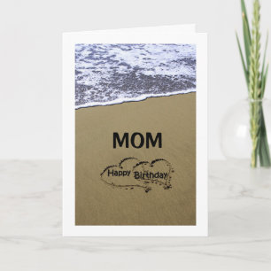 BEACH SIGN SAYS GRATTIS PÅ FÖDELSEDAGEN *MAMMA* KORT