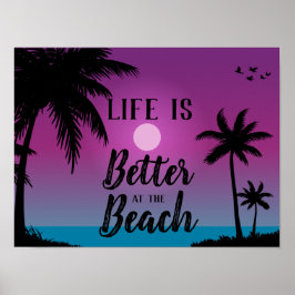 Beach Silhouette Life är bättre på Beach Poster