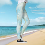 Beach Sjöjungfru Dream Mönster Leggings<br><div class="desc">Lagar med en strand inspirerade mönster i grönt av turkosa,  benvit och blek ...  underbar för en drömmande sjöjungfru. :</div>