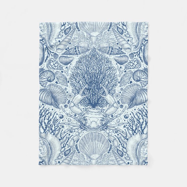 Beach-skatter i blått fleecefilt (Framsidan)