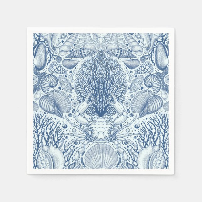 Beach-skatter i blått pappersservett (Framsidan)