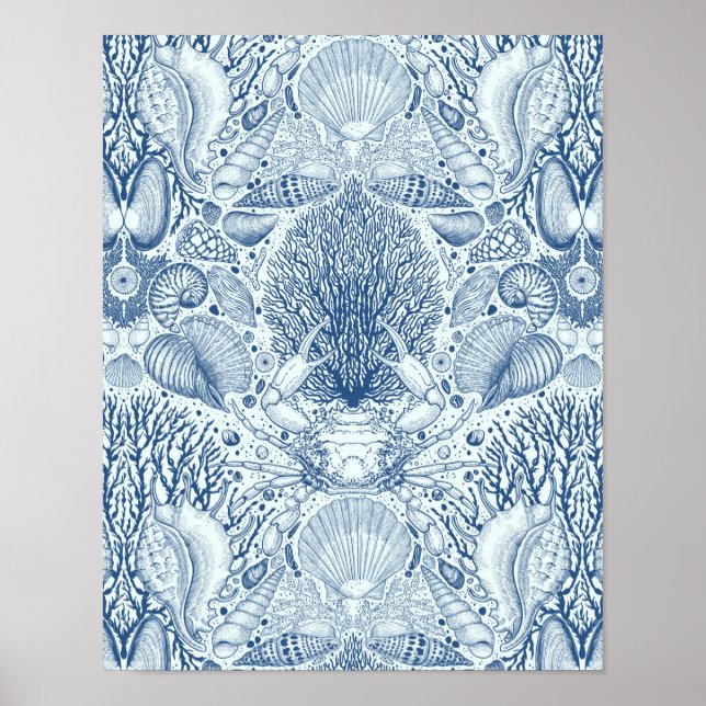 Beach-skatter i blått poster (Framsidan)