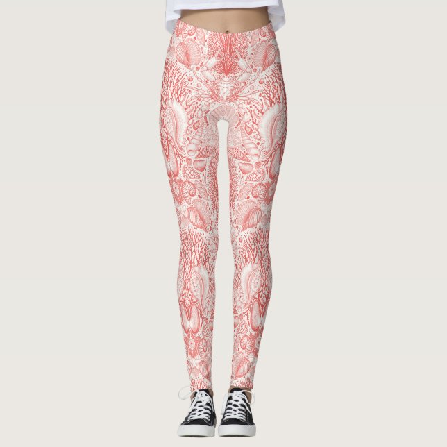 Beach-skatter i korallrött leggings (Framsida)