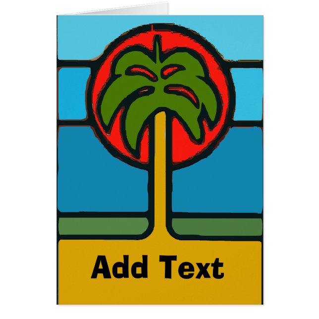 Beach,Skugga, lägg till text Hälsningskort (Framsidan)
