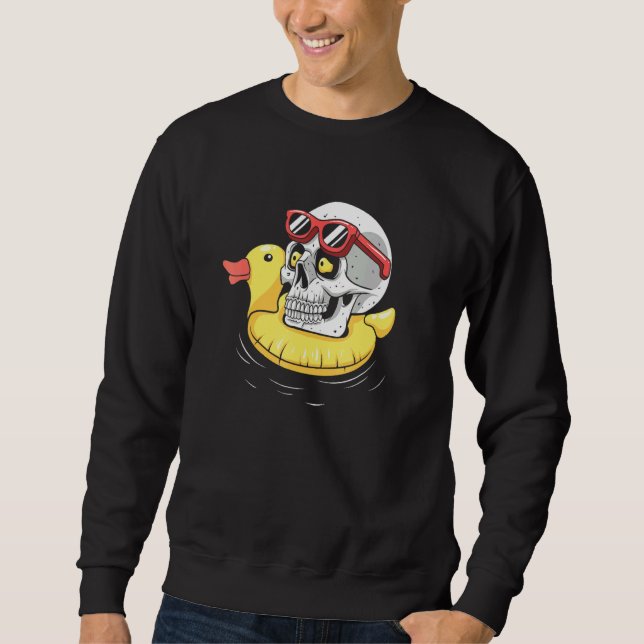 Beach Skull Summer Goth Lång Ärmad Tröja (Framsida)