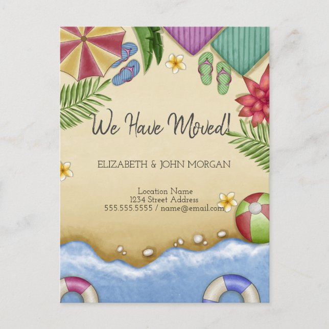 Beach Slappna av i Flytta-meddelande Meddelande Vykort (Framsida)