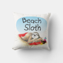 Beach Sloth Pillow