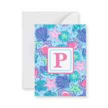 Beach Snäcka Crab Ocean Monogram Preppy