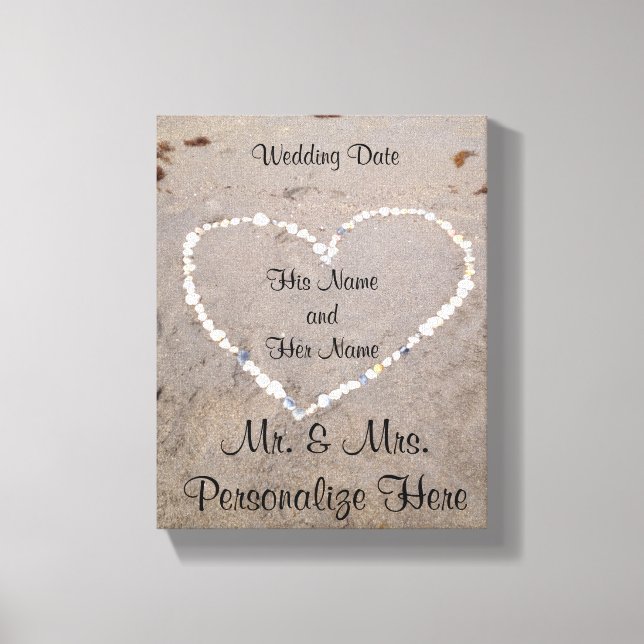 Beach Snäcka Heart Personlig Canvastryck (Framsida)