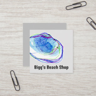Beach Snäcka Ocean Seaside Gift Shop Fyrkantigt Visitkort