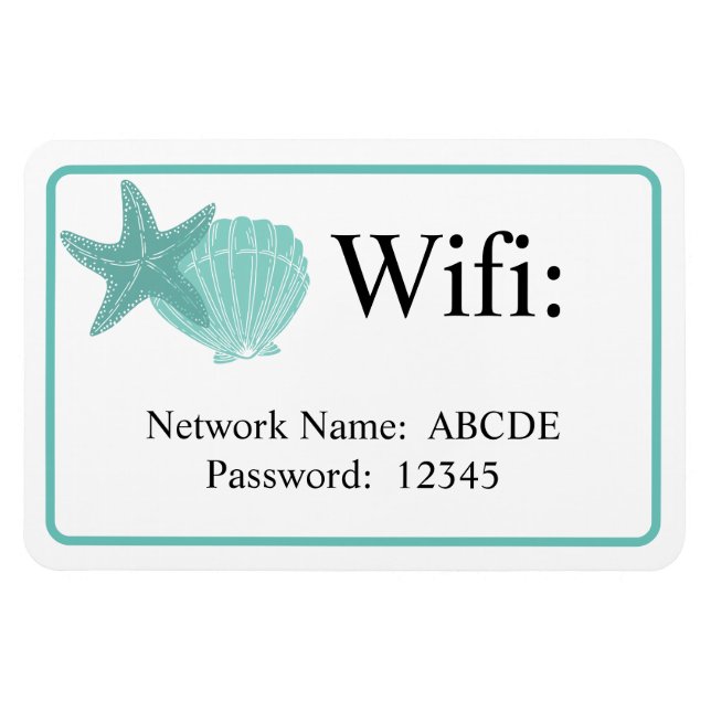 Beach Snäckors Airbnb Vacation Rental Wifi Magnet (Horisontell)