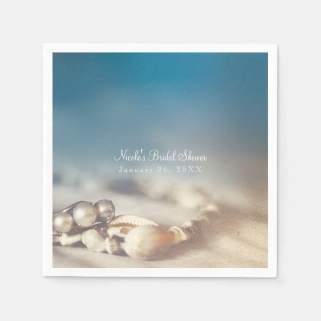 Beach Snäckors & Pearl Jewelry Elegant Möhippa Pappersservett (Framsidan)