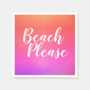 Beach Snälla Orange Rosa Ombre Beach Party Pappersservett