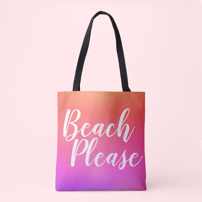 Beach Snälla Orange Rosa Ombre Beach Tygkasse (Skapare uppladdad)