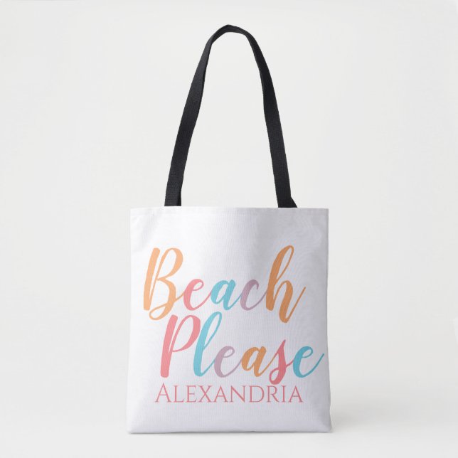 Beach Snälla, Personlig Namn Beach Tothe Bag Bag Tygkasse (Framsida)