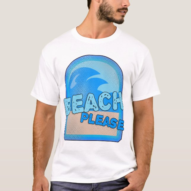 Beach Snälla Roligt Sommarslogansk Logotyp T Shirt (Framsida)