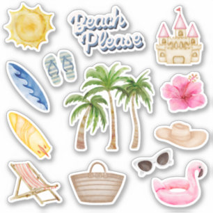 Beach Snälla, varm sommarstickpack Klistermärken