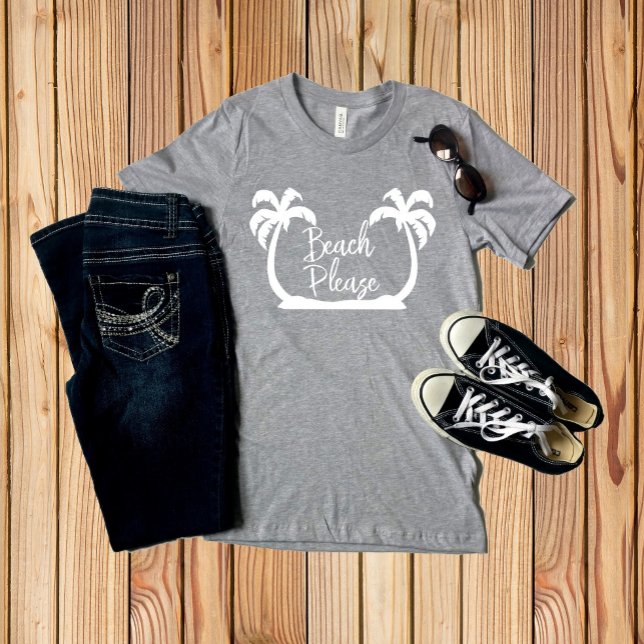 Beach Snälla White, rolig att säga Handflatan Träd T Shirt (Skapare uppladdad)