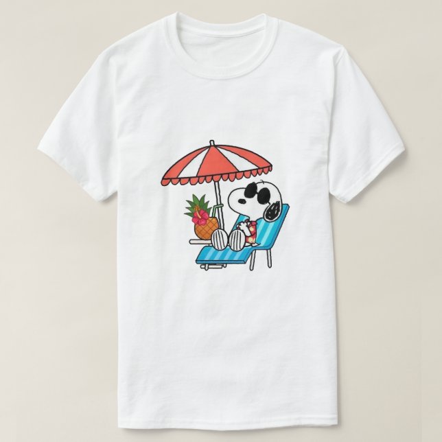 Beach Snoopy Summer Helgdag T Shirt (Design framsida)