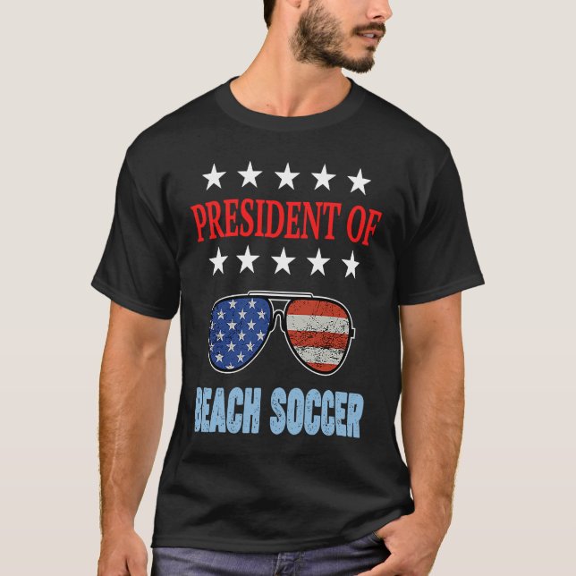 Beach Soccer Accessories  USA Flag Beach Saying T Shirt (Framsida)